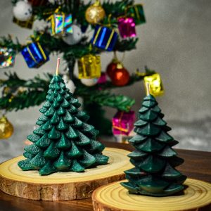Christmas Tree Candle – Green Color [Pack of 2]