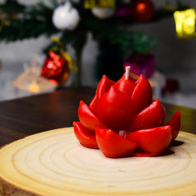 Cactus Flower Candle [Set of 3 Red Candles]