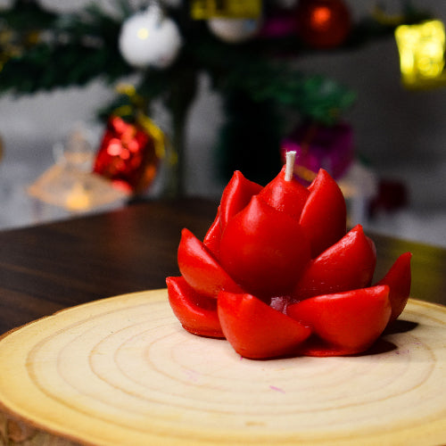 Cactus Flower Candle [Set of 3 Red Candles]