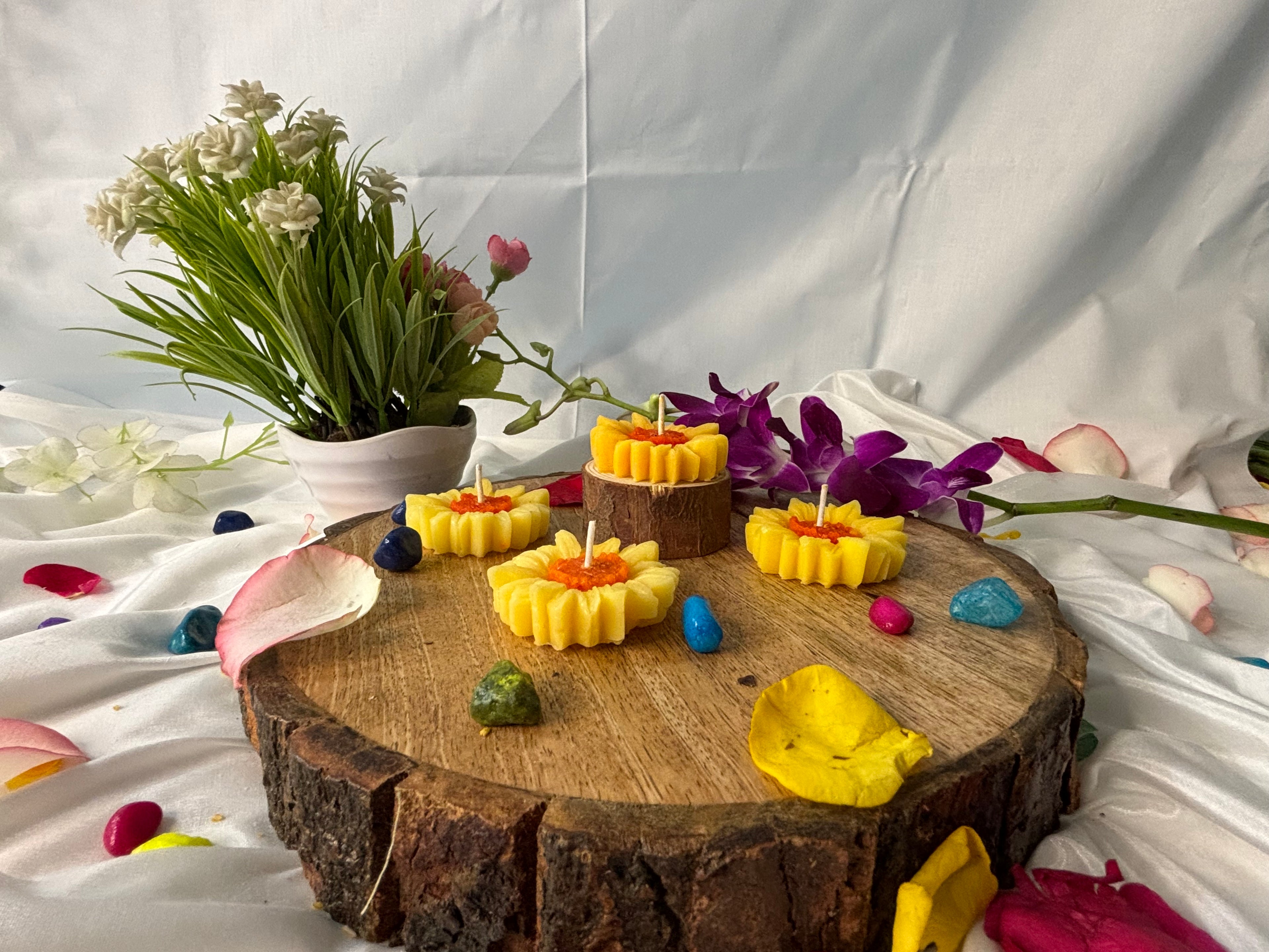 Floating Sunflower Candles