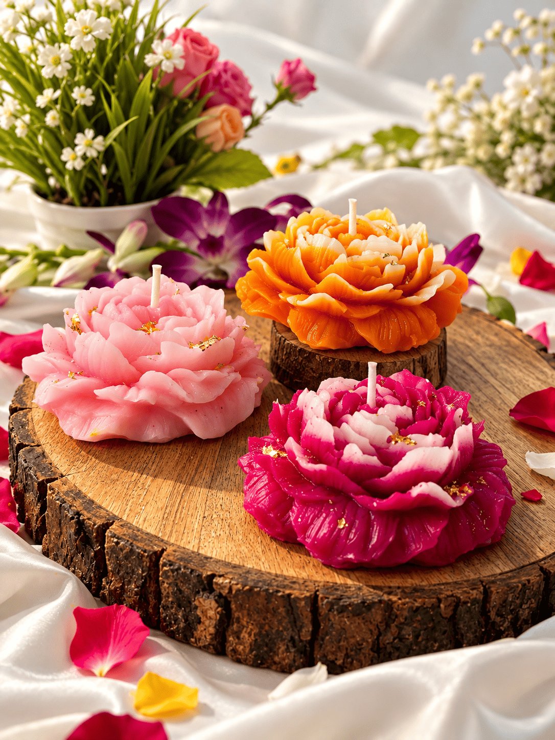 Peony Flower Candles – image 2