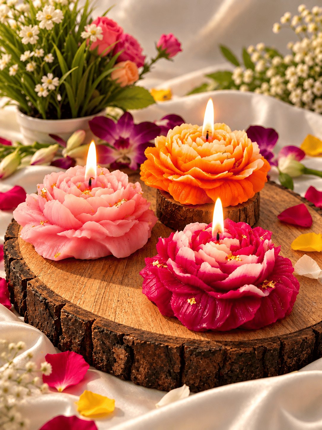 Peony Flower Candles – image 3
