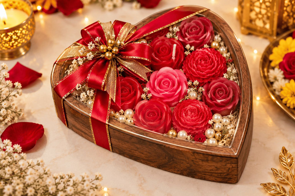 Wooden Heart Shaped Candle – image 1
