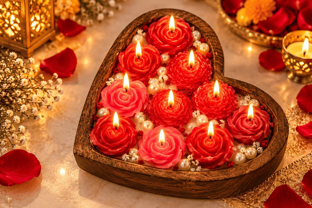 Wooden Heart Shaped Candle – image 3